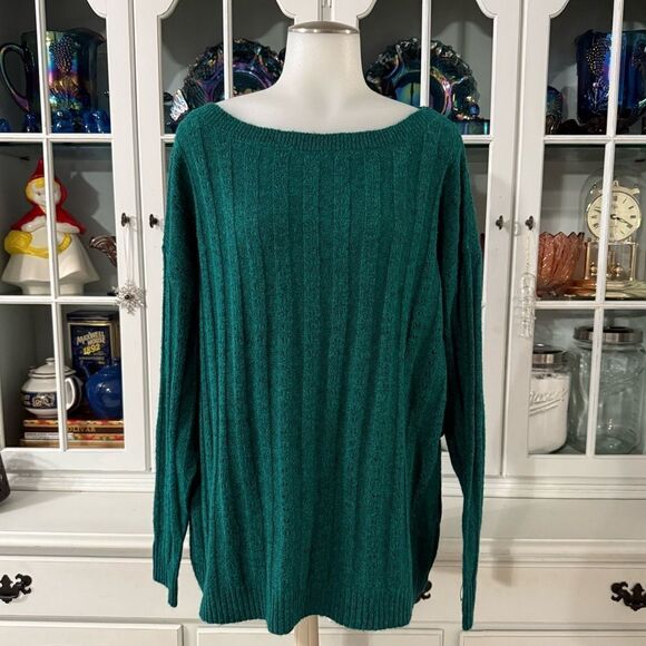 Terra & Sky Emerald Green Women's Sweater Size 1X NWT - Picture 1 of 12